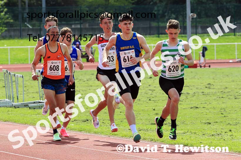 Mens Under-20s 1500 metres, 2023 North Eastern Track and Field Champs., Middlesbrough Sports Village, Middlesbrough. Photo: David T. Hewitson/Sports for All Pics